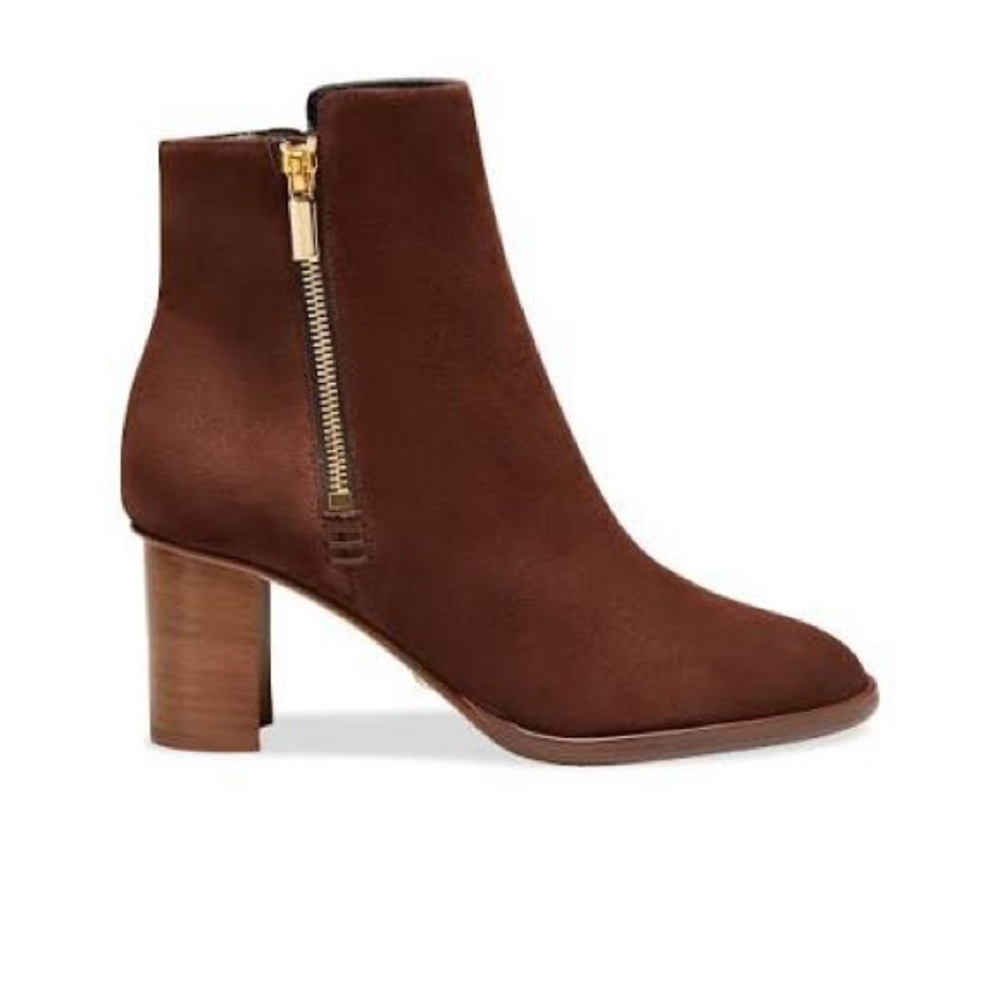 Sarah Flint Perfect Zip Bootie 70 Ankle Boot with Gold Zip - Chocolate Crosta